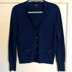 J Crew Navy Blue 5-Button Merino Cardigan